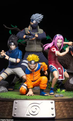Collectible 1:6 statue of the manga Naruto representing the Team 7 and available on Kami-Arts.com